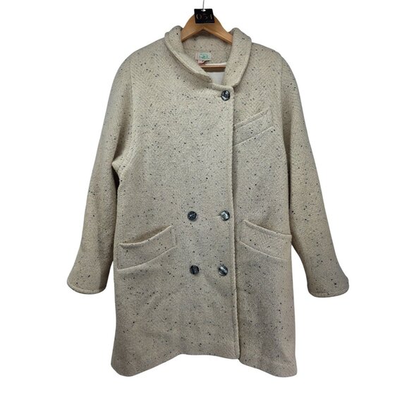 Vintage Fashions By Jill Womens Wool Coat Size L Beige - Picture 2 of 12